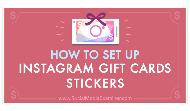 Instagram: Cómo configurar pegatinas de tarjetas de regalo