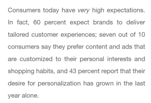 7 de 10 clientes quiere a un Marketer personalizando su contenido