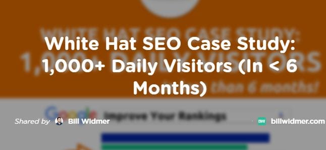 White Hat SEO: más de 1,000 visitantes diarios (en <6 meses)